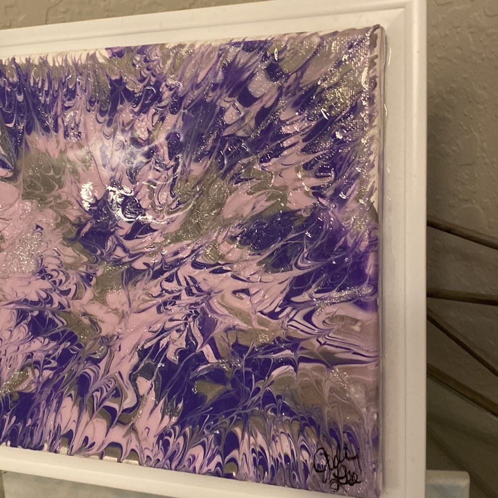 Framed Abstract Acrylic/Resin Art - Picture 7 of 8